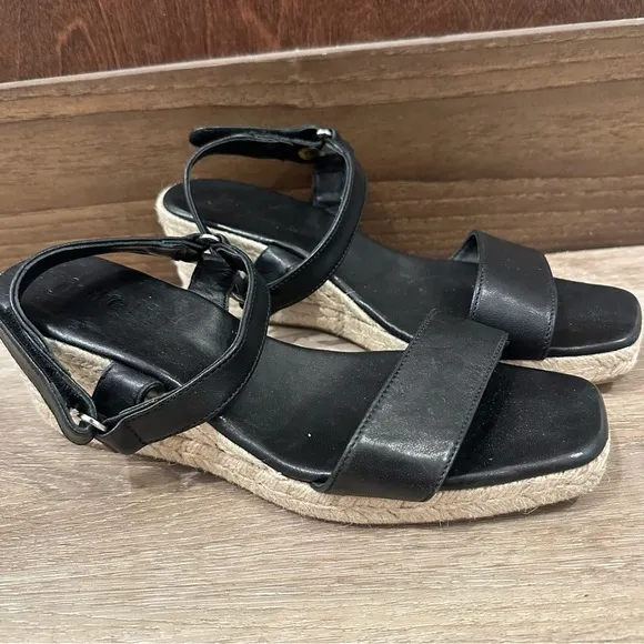 Brand New Jutelia Black espadrilles Wedge Sandals Size 10