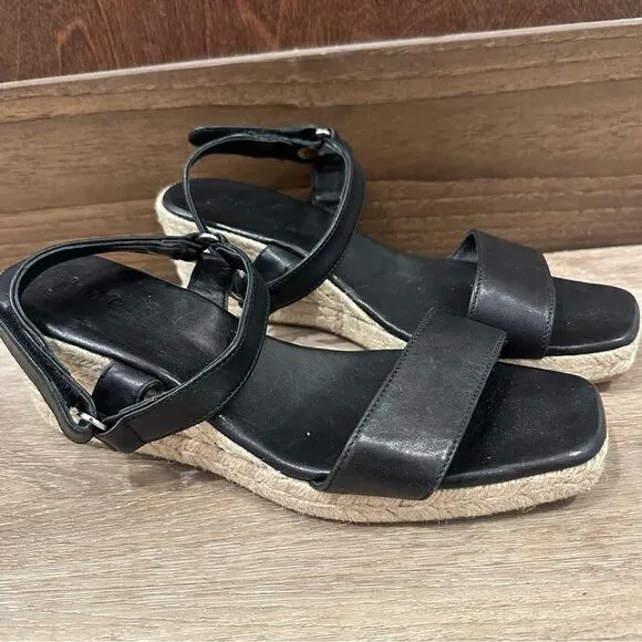 Brand New Jutelia Black espadrilles Wedge Sandals Size 10