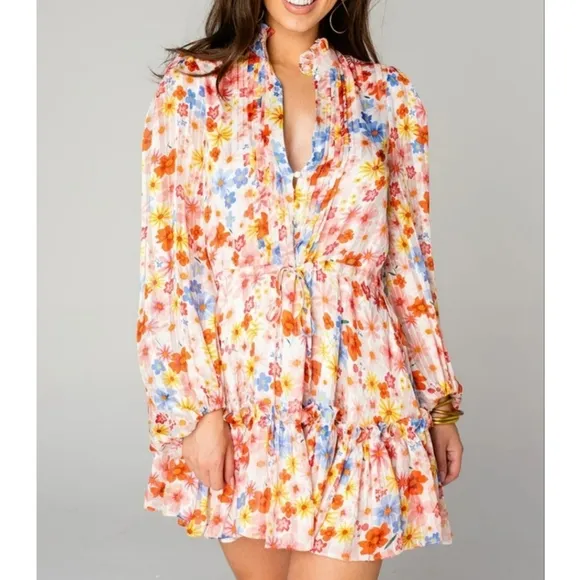 Buddy Love Grace Long Sleeve Shirt Dress Wild Flower Sixe XS