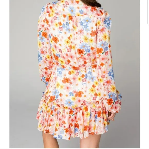 Buddy Love Grace Long Sleeve Shirt Dress Wild Flower Sixe XS