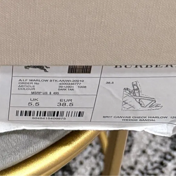 Burberry Women's Brown and Black Wedge Sandals