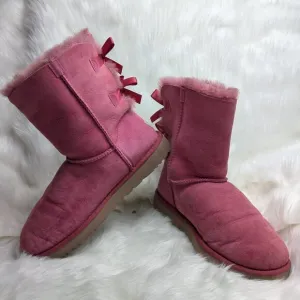 BURGUNDY BOW UGG BOOTS Size 11