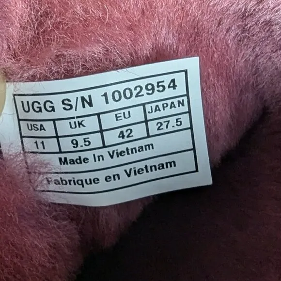 BURGUNDY BOW UGG BOOTS Size 11