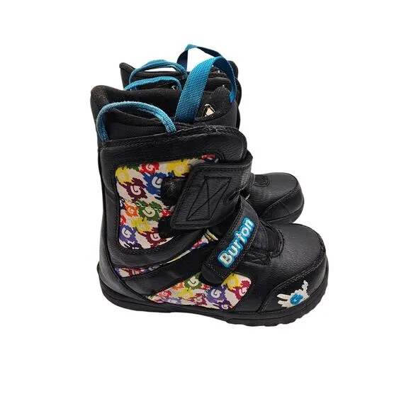 Burton Grom Kids Snowboard Boots Shoe - Size 4 Black Multicolor