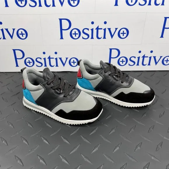 Buscemi Ventura Kid Grey Trio Leather Sneakers EU 27 US 10/10.5