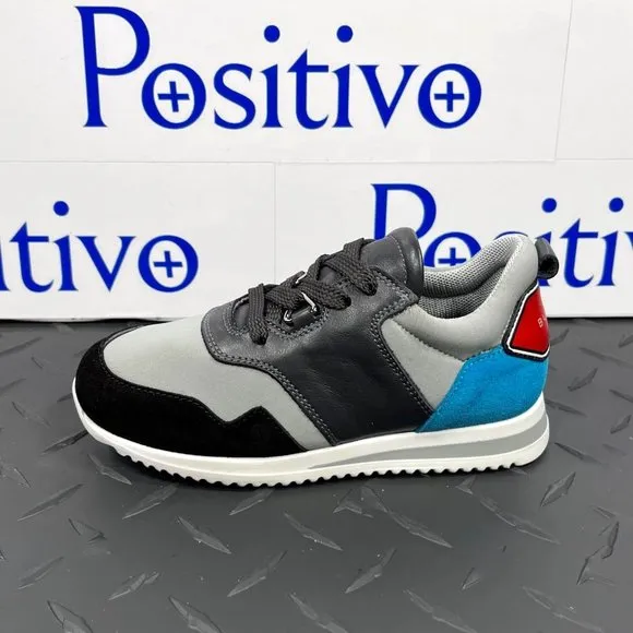 Buscemi Ventura Kid Grey Trio Leather Sneakers EU 27 US 10/10.5