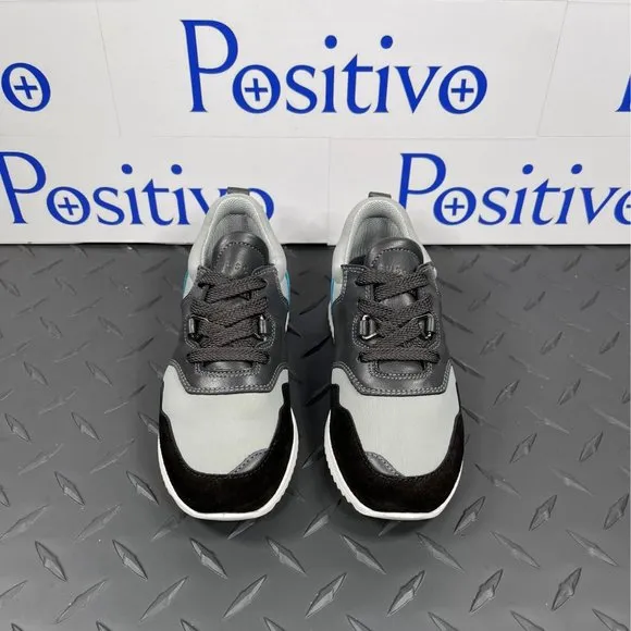 Buscemi Ventura Kid Grey Trio Leather Sneakers EU 27 US 10/10.5