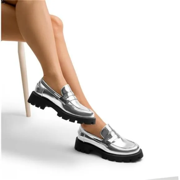 Business Casual Shoes for Women SIlver Pat