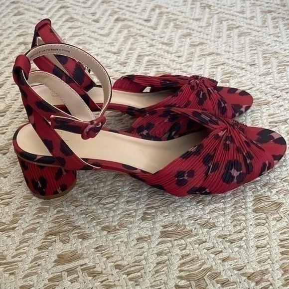 Cabi red Siren Sandal Red Leopard Print Size 9