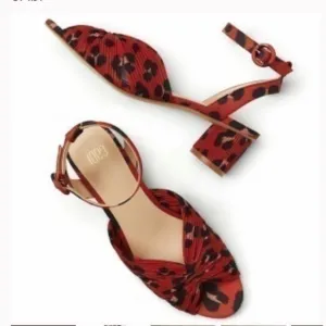 Cabi red Siren Sandal Red Leopard Print Size 9