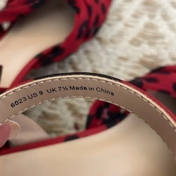 Cabi red Siren Sandal Red Leopard Print Size 9