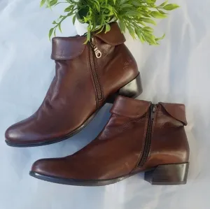 Canal grande bruna fur lined ankle bootie