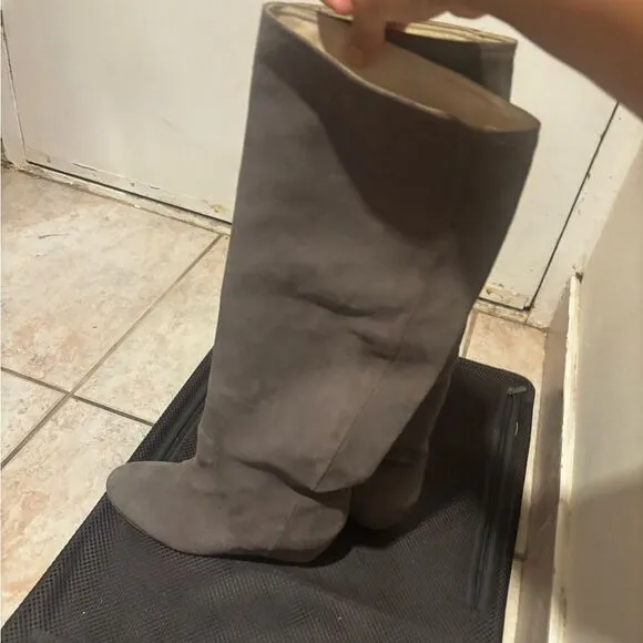 Candela Over The Knee Heel Boots gray wedge boot heels cute shoes