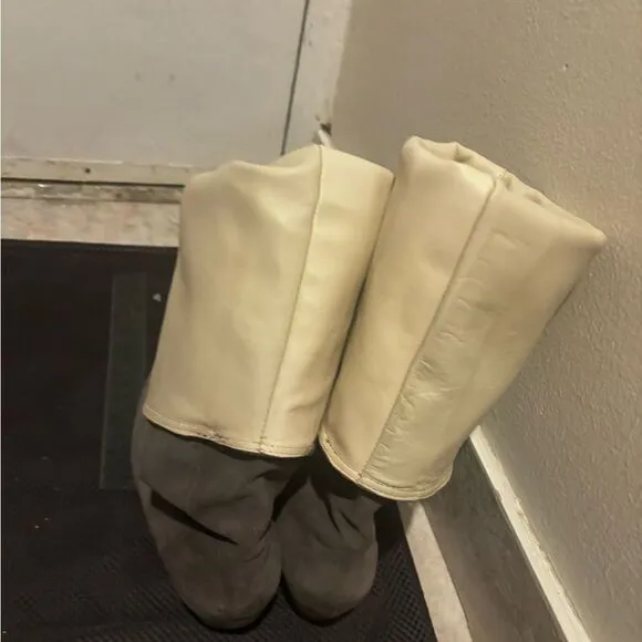 Candela Over The Knee Heel Boots gray wedge boot heels cute shoes