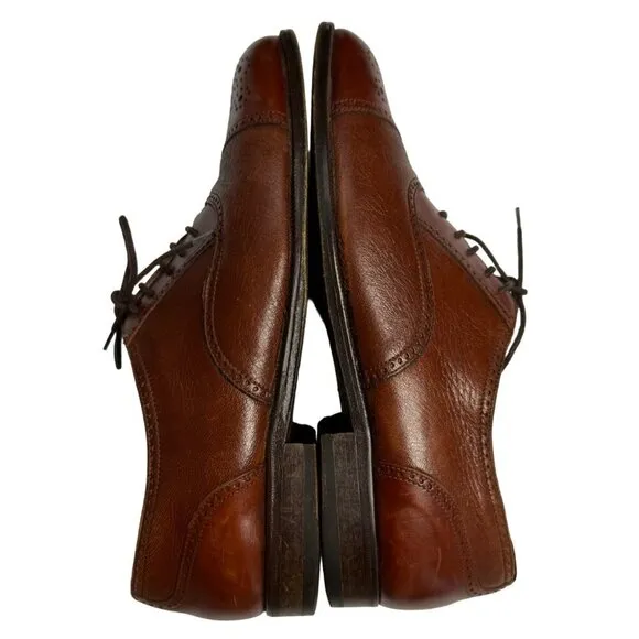 Caporicci Men's Size 8.5 Brown Leather Oxford Dress Shoes Made in Italy Designer