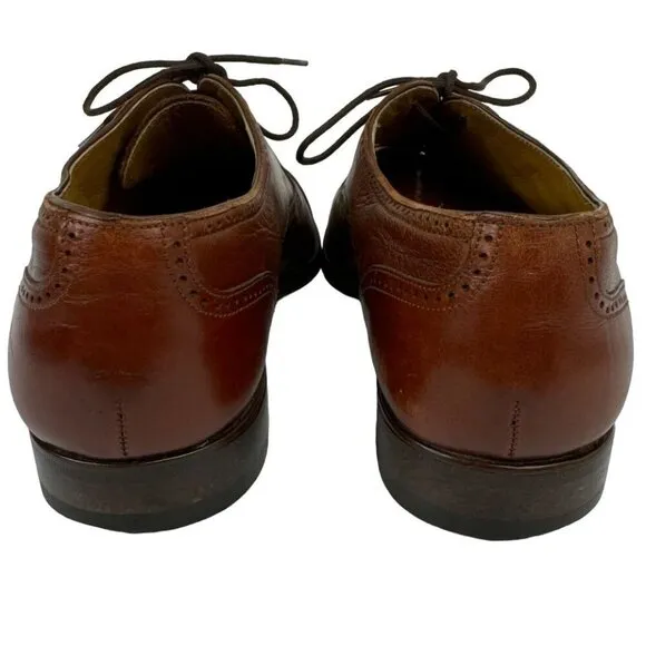 Caporicci Men's Size 8.5 Brown Leather Oxford Dress Shoes Made in Italy Designer