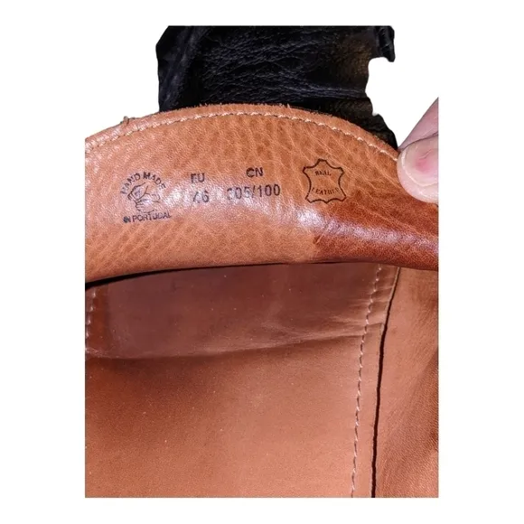 Cardiff Black Handmade Portuguese leather driving shoes Size 12.5 GUC