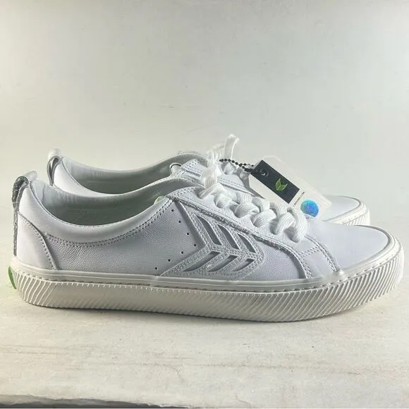 Cariuma Catiba Low Premium Leather Shoes High Top Sneakers White Size 10.5