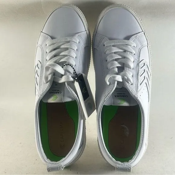 Cariuma Catiba Low Premium Leather Shoes High Top Sneakers White Size 10.5