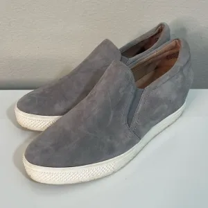 Caslon Allie 8 M Suede Leather Gray Wedge Hidden Heel Sneakers Shoes