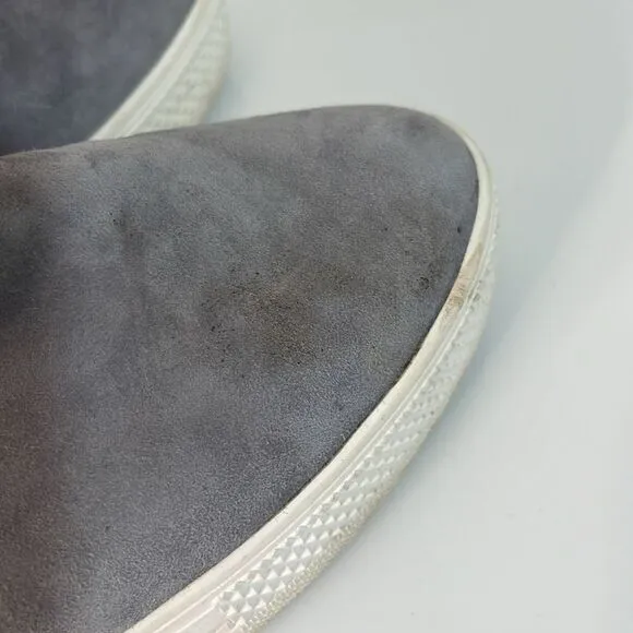Caslon Allie 8 M Suede Leather Gray Wedge Hidden Heel Sneakers Shoes