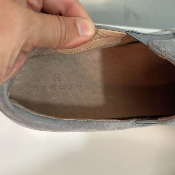 Caslon Allie 8 M Suede Leather Gray Wedge Hidden Heel Sneakers Shoes