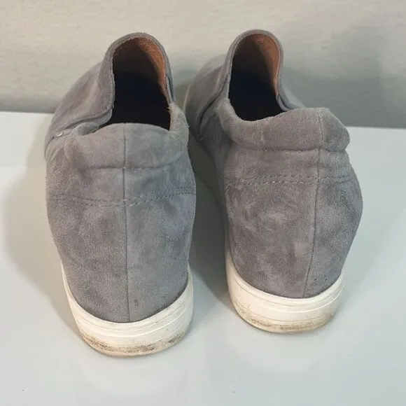 Caslon Allie 8 M Suede Leather Gray Wedge Hidden Heel Sneakers Shoes