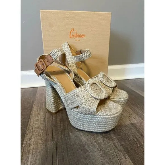 Castaner Amaia Raffia Platform Sandals
