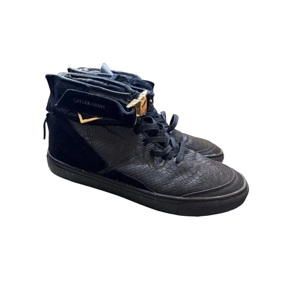Cayler &amp; Sons men’s black leather Hamachi shoes sneakers size 9 SKU 3327