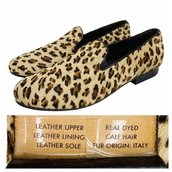 Cecilia Bringheli Leopard Calf Hair Loafer Shoes