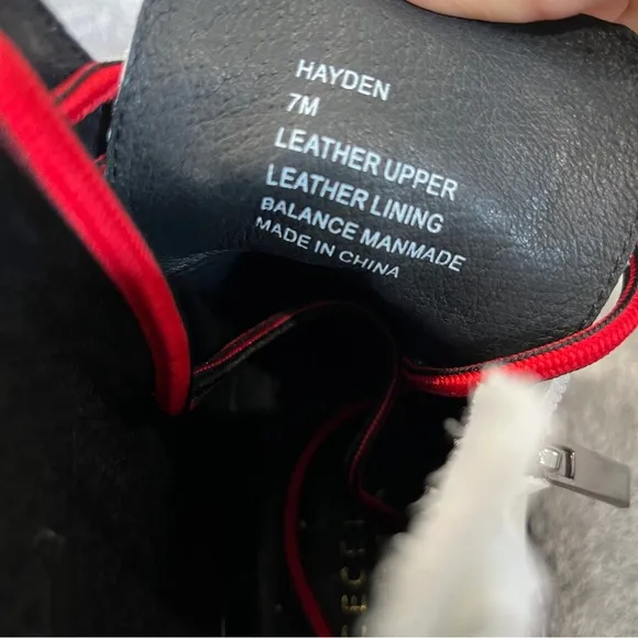 Cecilia New York Hayden leather boots white with black and red details size 7