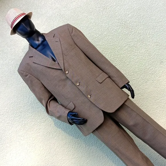 CELLINI LINEA UOMO MEN'S VINTAGE WOOL BLEND (2) PC (3) BUTTON SUIT *PHILIPPINES