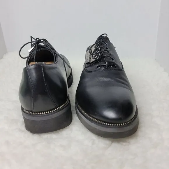 Cesare Paciotti Mens Shoes  Size 7 Black Leather Oxford Derby Luxury