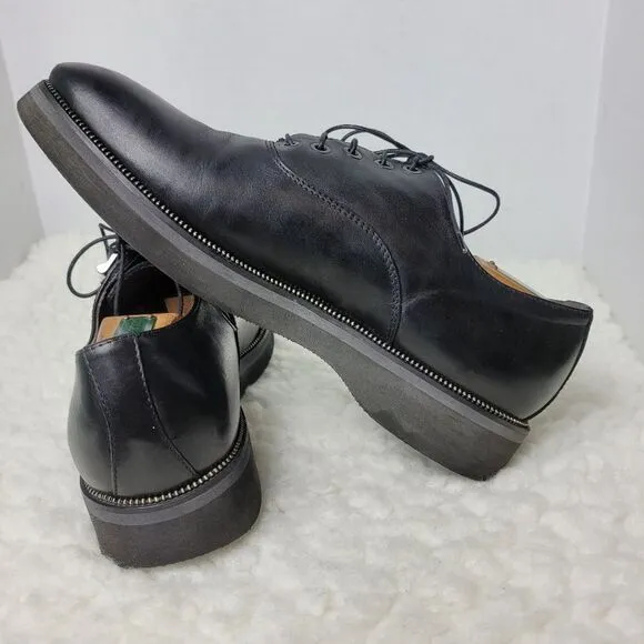 Cesare Paciotti Mens Shoes  Size 7 Black Leather Oxford Derby Luxury