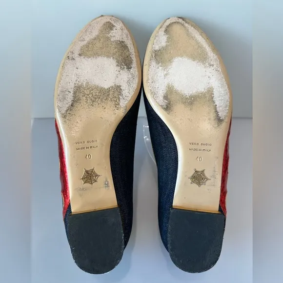 CHARLOTTE OLYMPIA HOT KITTY CAT Flats Dark Blue Denim