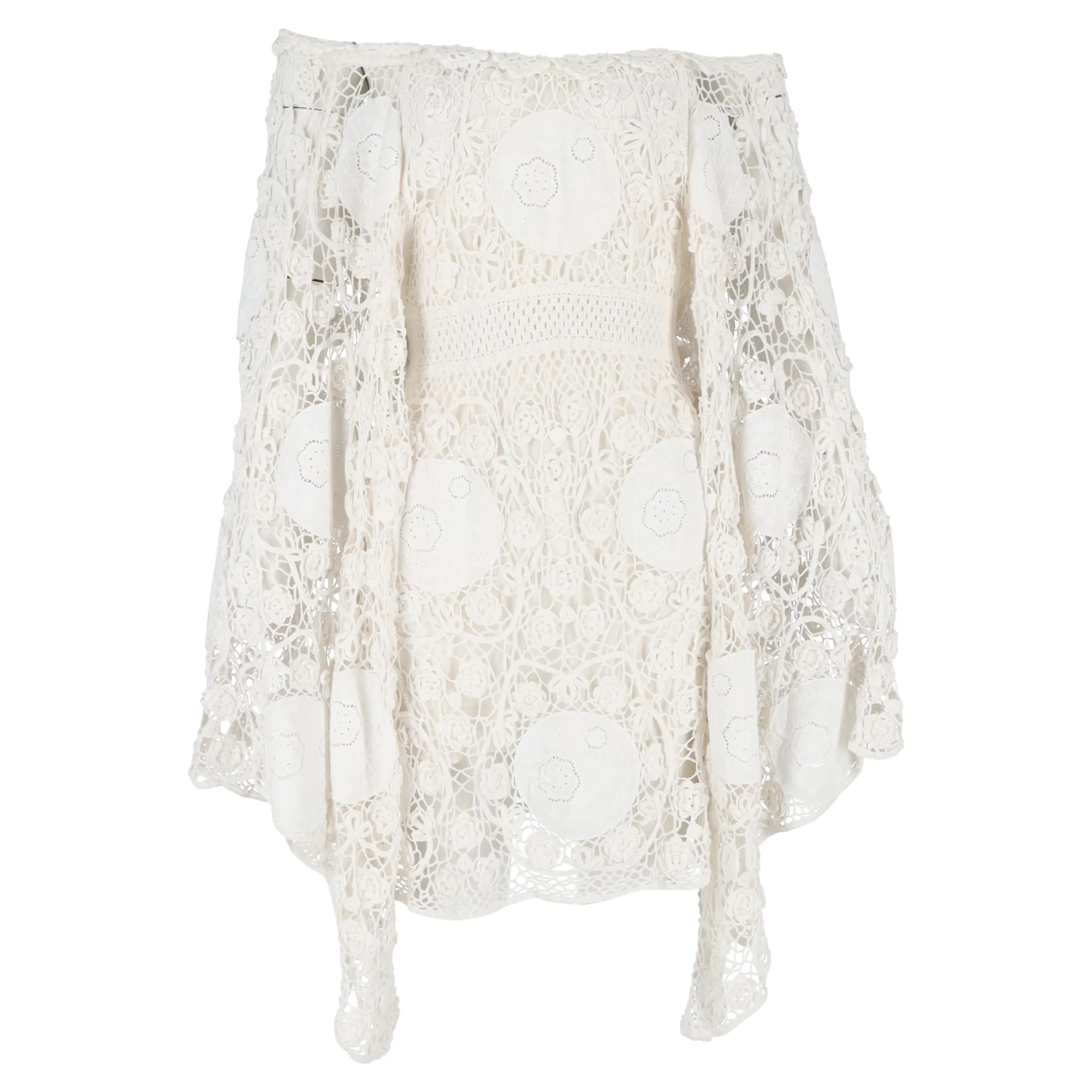 Chloé shoulder crocheted mini dress