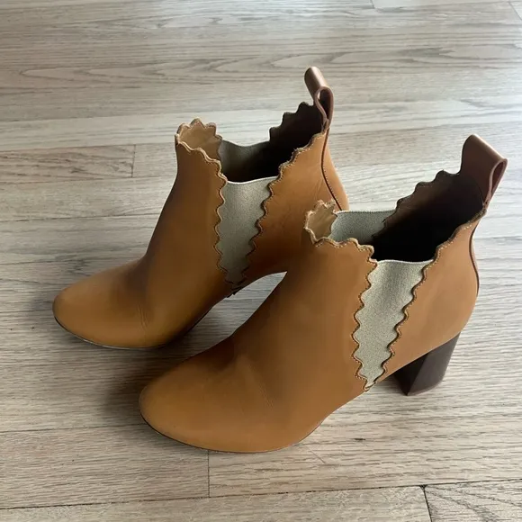 Chloe Scalloped Boots Size 37