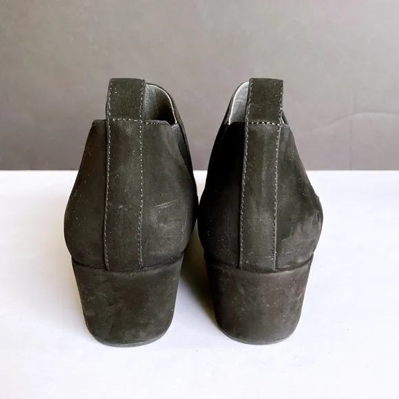 Chocolat Blu Black Suede Wedge Ankle Booties