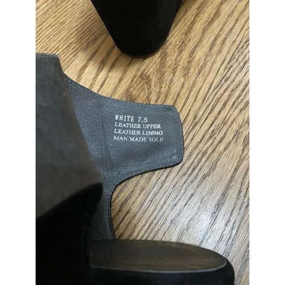 Chocolat Blu Women Shoes &quot;White&quot; Peep‎ Toe Wedge Size 7.5 Black Suede