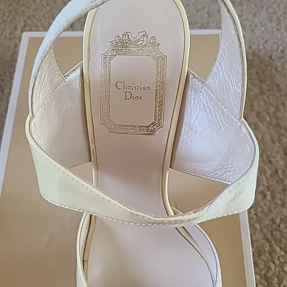Christian DiorPatent Leather Slingback Sandals Size 7.5