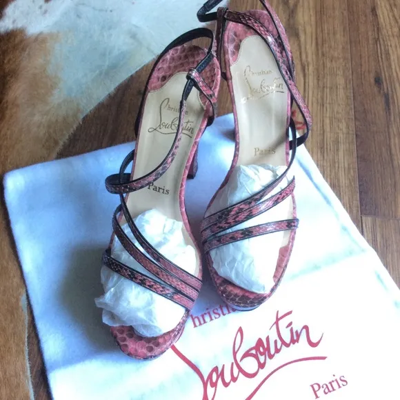 Christian Louboutin Python Snakeskin Sandals