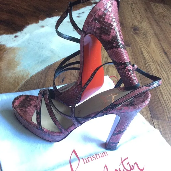 Christian Louboutin Python Snakeskin Sandals