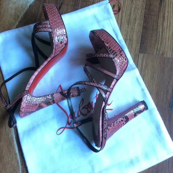 Christian Louboutin Python Snakeskin Sandals