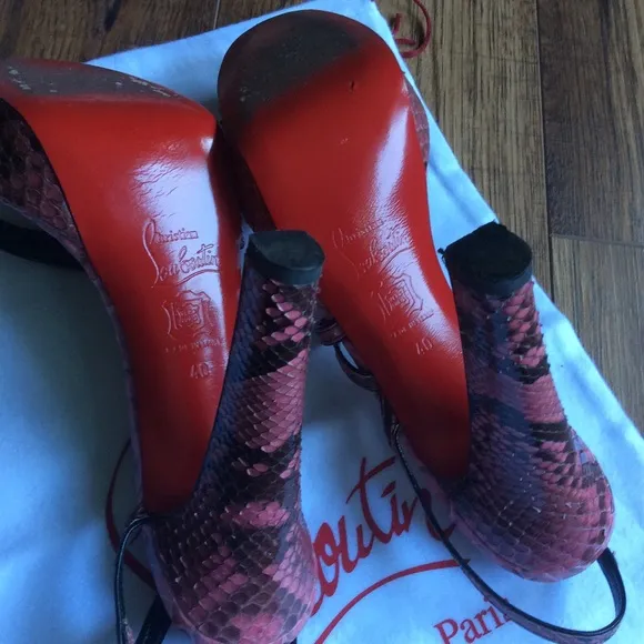 Christian Louboutin Python Snakeskin Sandals