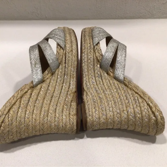 Christian Louboutin Silver Wedge Espradrilles