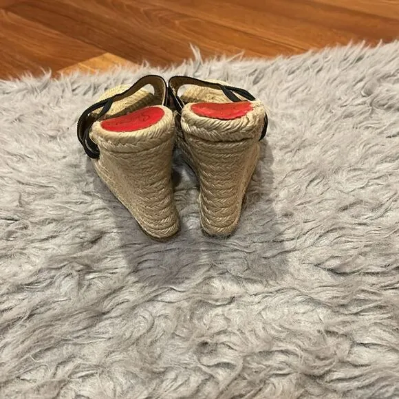 Christian Louboutin authentic cataribbon espadrille wedge size 39