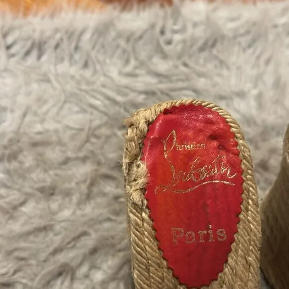 Christian Louboutin authentic cataribbon espadrille wedge size 39