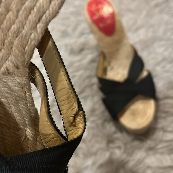 Christian Louboutin authentic cataribbon espadrille wedge size 39