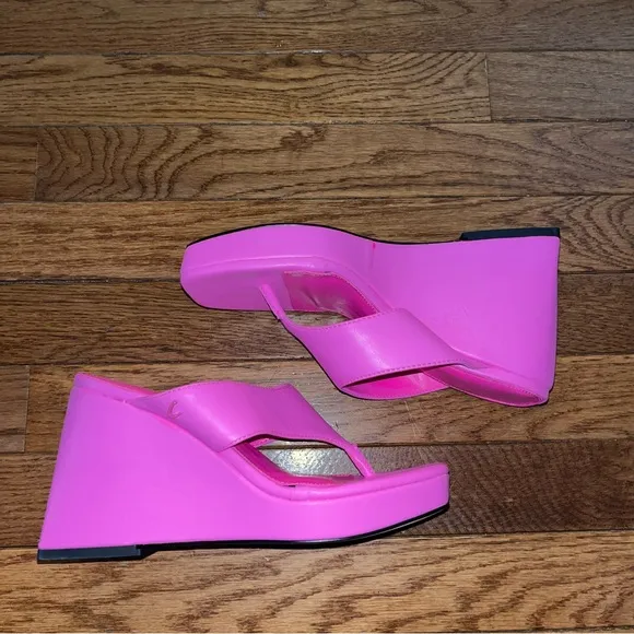 Circus NY by Sam Edelman Moira Wedge Sandals Hot Pink Punch Women’s Size 5.5