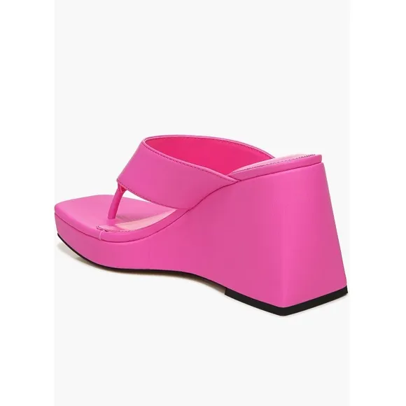 Circus NY by Sam Edelman Moira Wedge Sandals Hot Pink Punch Women’s Size 5.5